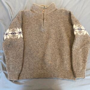 Vintage‎ Eddie Bauer 1/4 Zip Wool Ski Sweater, Size M
